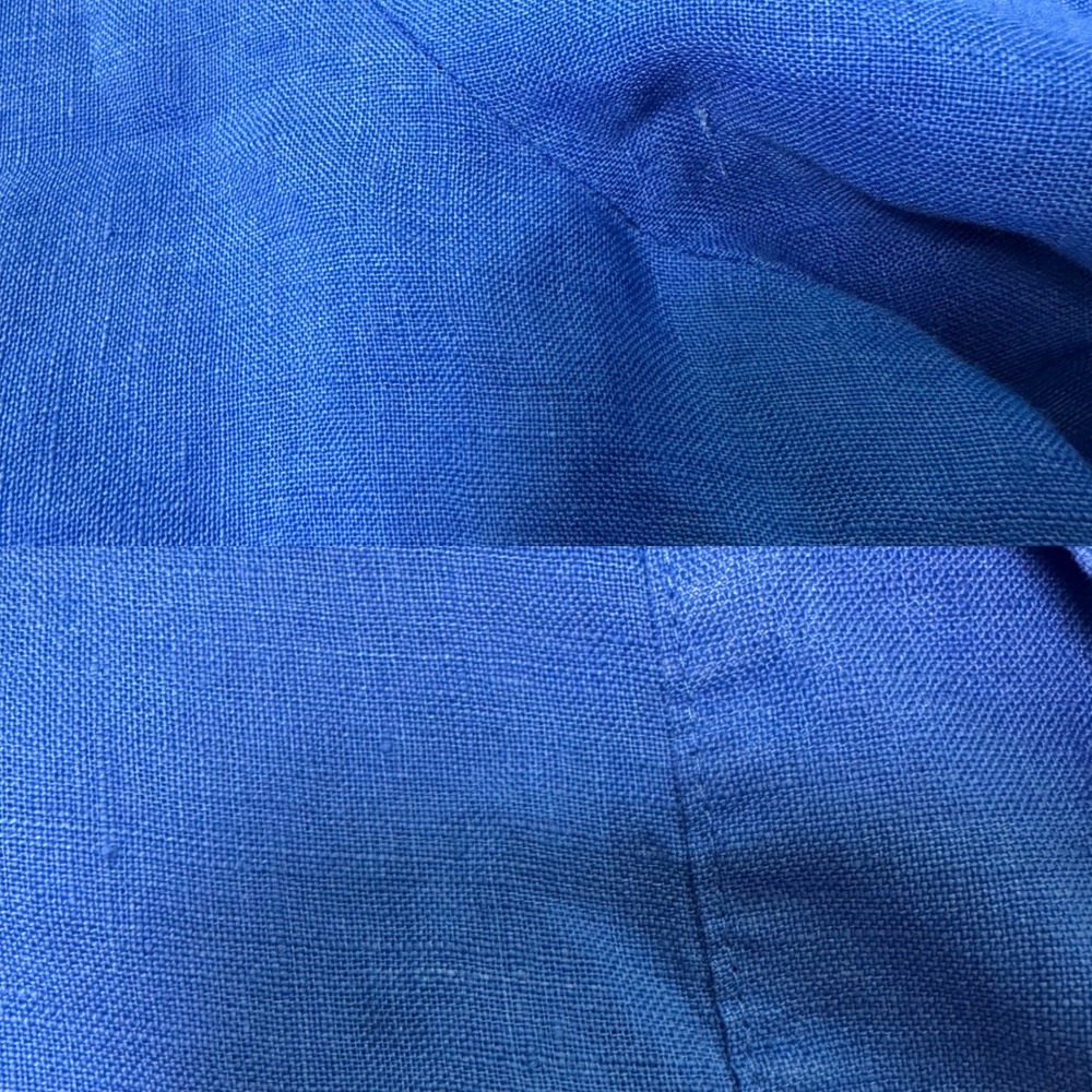 Hinson Wu Salina Blouse Lapis Linen Womens Size XL 3/4 Sleeves - Picture 8 of 8